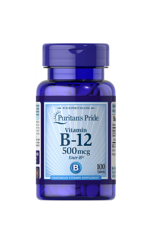 Puritan's Pride Vitamin B 12 500mcg 100 Tablets